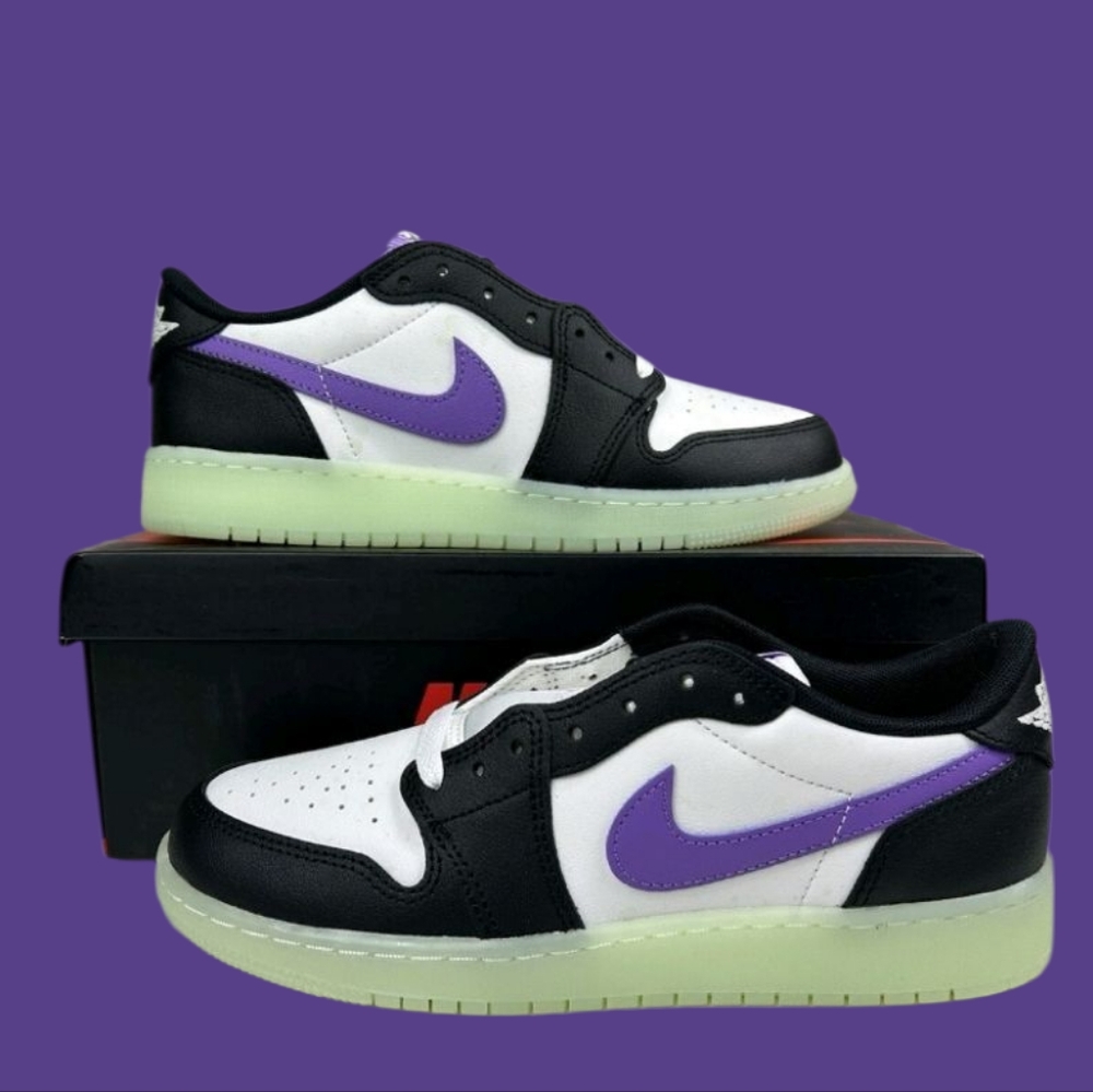 Glow in The Dark  Air Jordan 1 Sneakers Black Raspberry